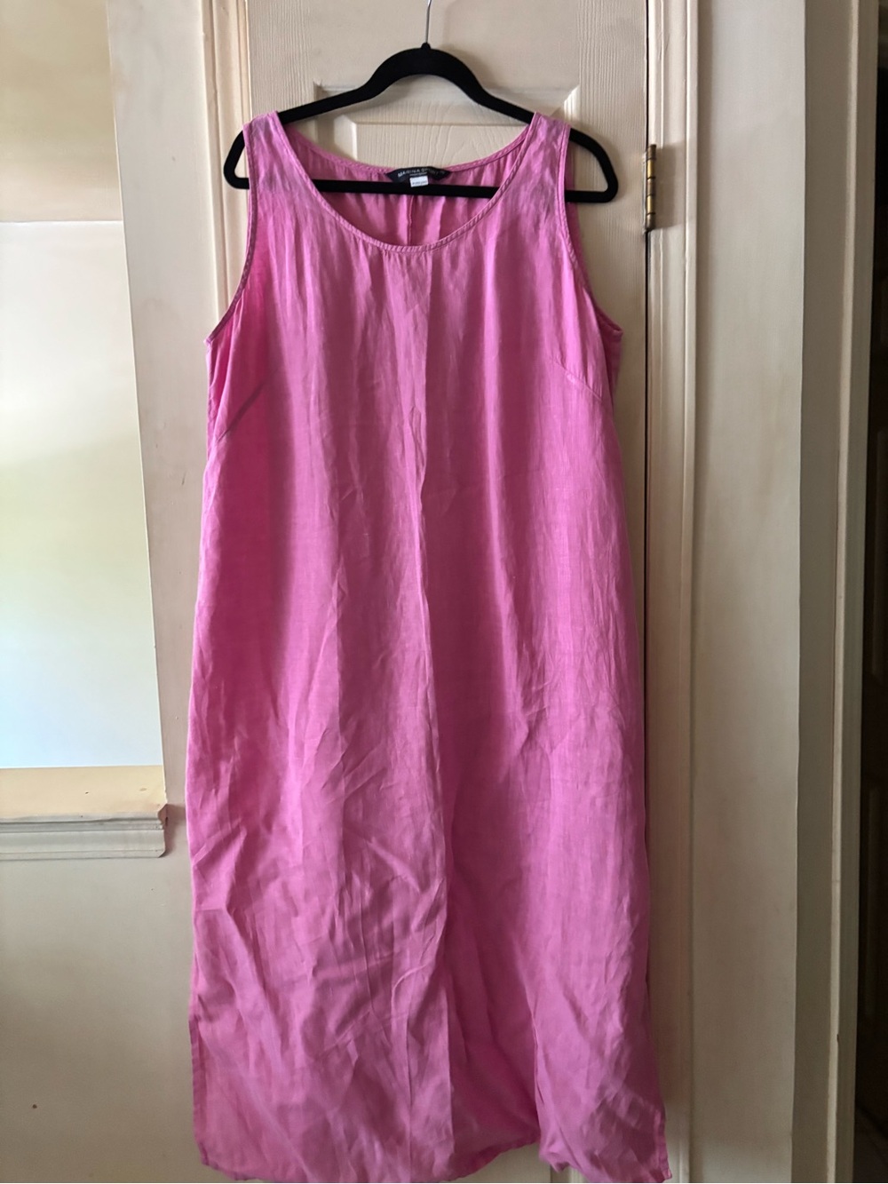 Marina Rinaldi 100% Linen Pink Sleeveless Linen Maxi Dress